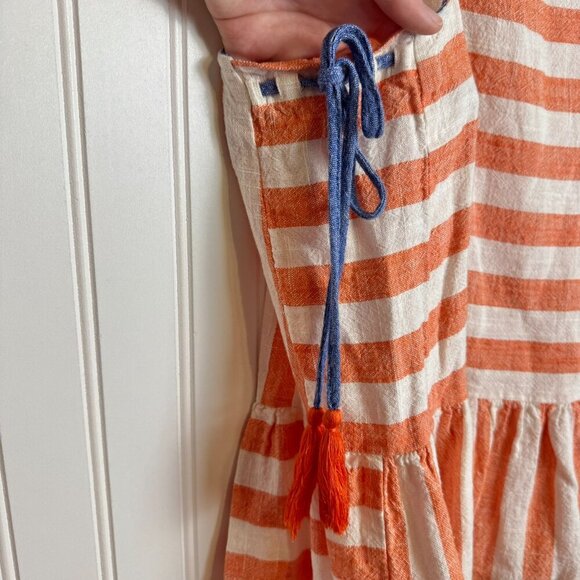 THML red + white + blue striped sleeveless tank with tassels size small J1 - Picture 3 of 6